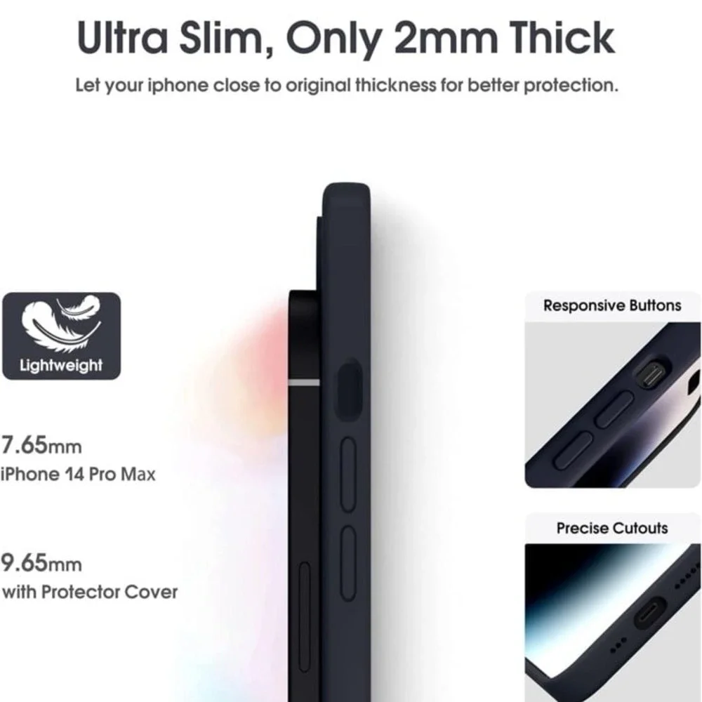 Supdeal Liquid Silicone Case for iPhone 14 Pro Max - [Camera All-Round Protectio